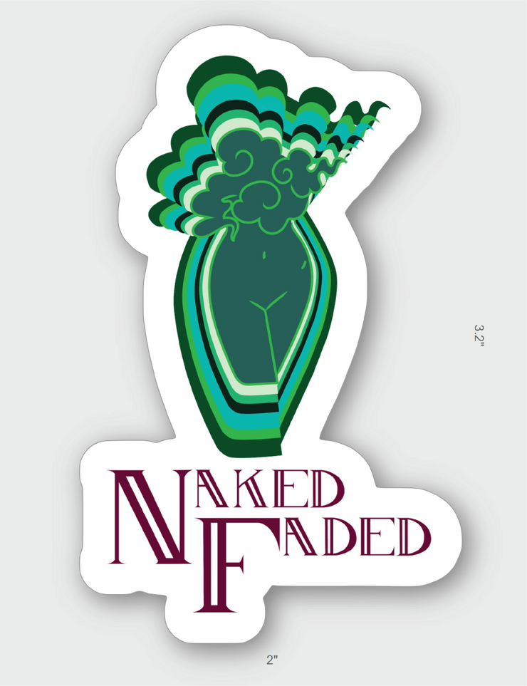 Naked Faded Green Venus Vinyl Sticker