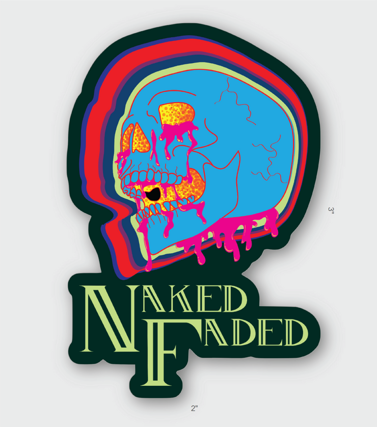 Naked Faded Red Dead Dripping Skull Sticker